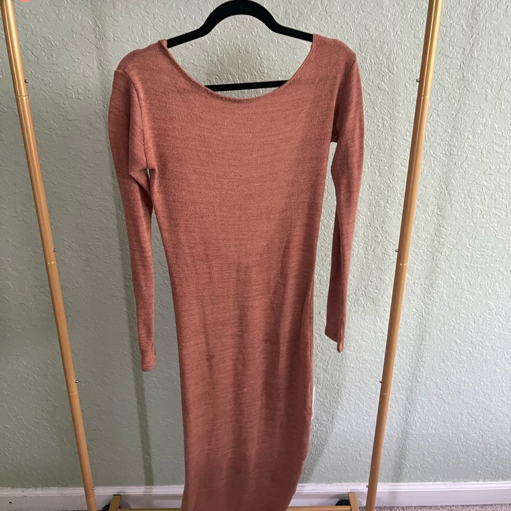Golden Hour V-Back Sweater Dress